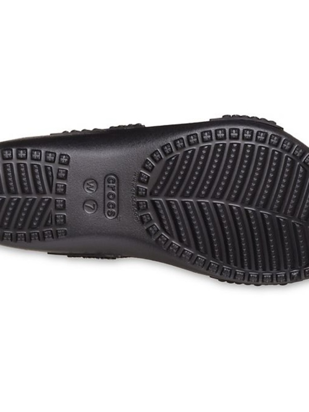CROCS Women's Black Slide Sandals with Silver Beaded Straps - Picture 4 of 4
